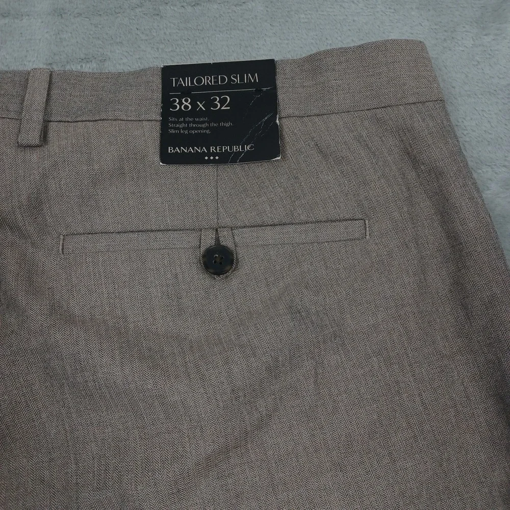 Banana Republic Pants Mens 38x32‎ Brown Slim Fit Preppy Chino Pockets NWT